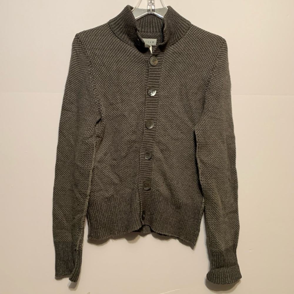 Jigsaw Gray Sweater Cardigan Button Up Small
